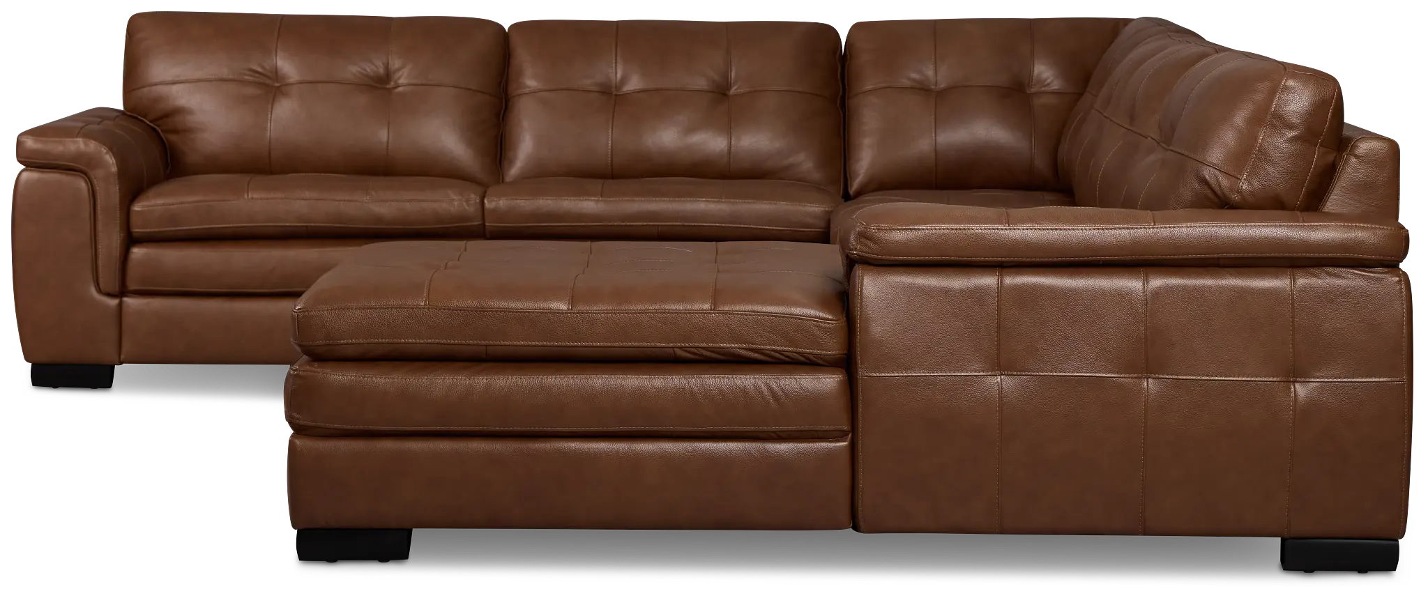 Braden Medium Brown Leather Medium Right Chaise Sectional Braden Medium Brown Leather Medium Right Chaise Sectional