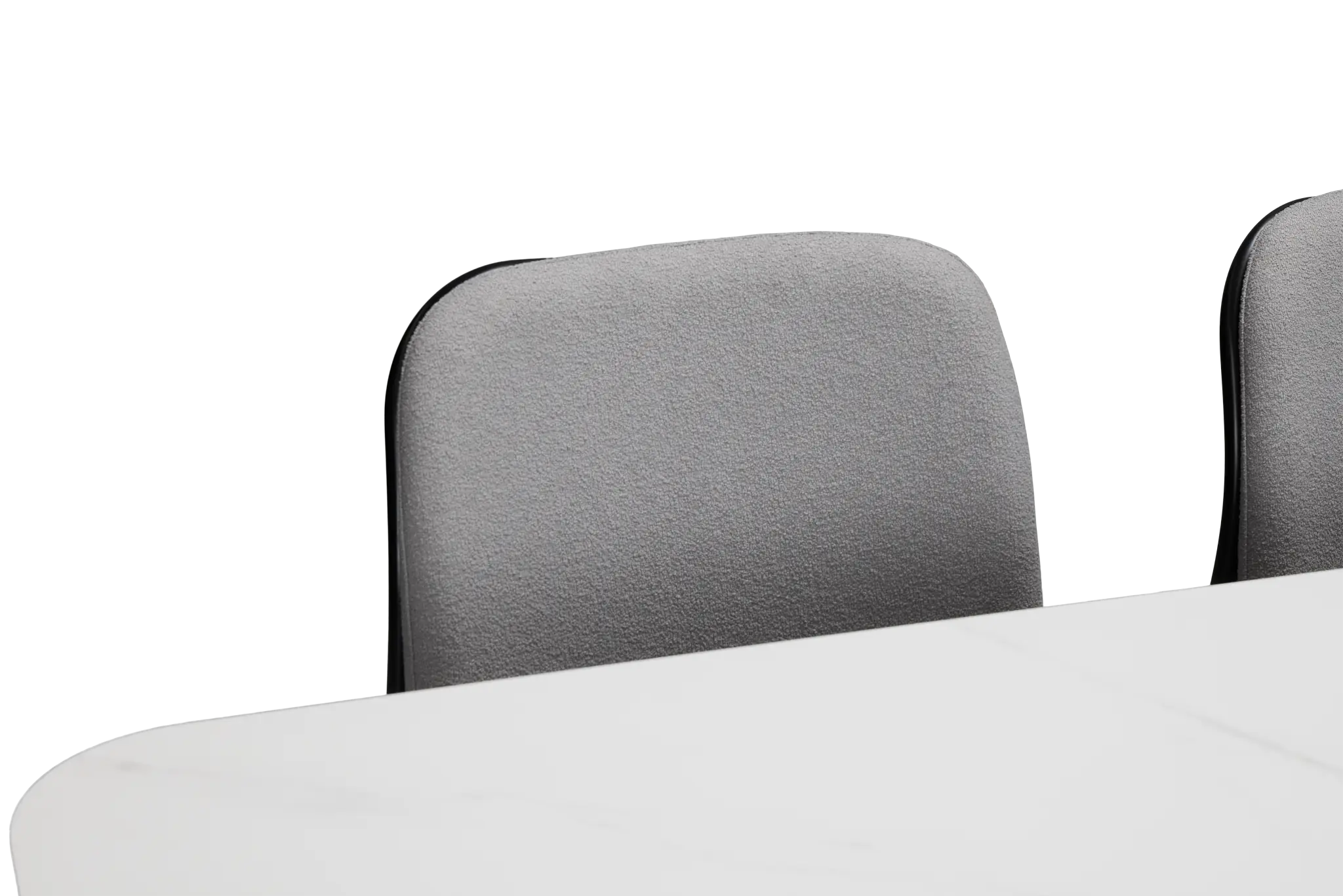 Palos White Rect Table & 4 Gray Upholstered Chairs Palos White Rect Table & 4 Gray Upholstered Chairs