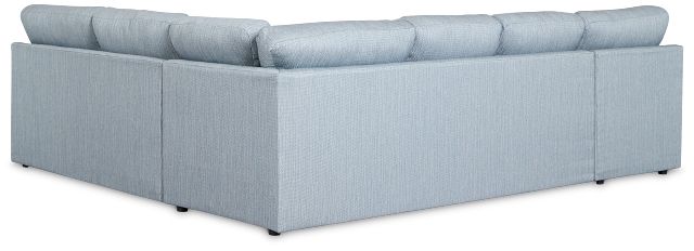 Rhodes Light Blue Fabric Medium Left Chaise Sectional