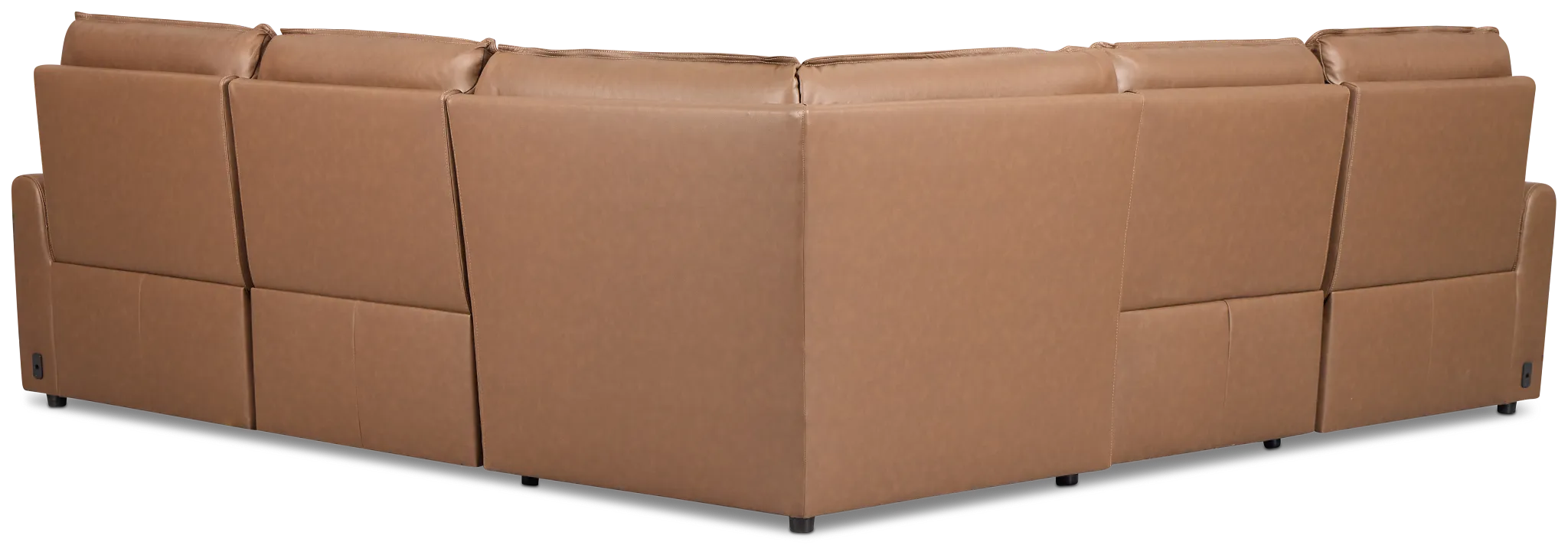 Edison Dark Brown Lthr/vinyl Small Triple Power Reclining Two-arm Sectional