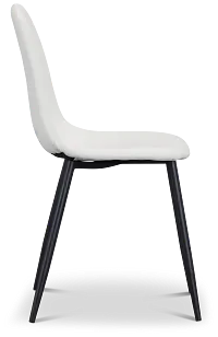 Havana White Micro Upholstered Side Chair W/ Black Legs