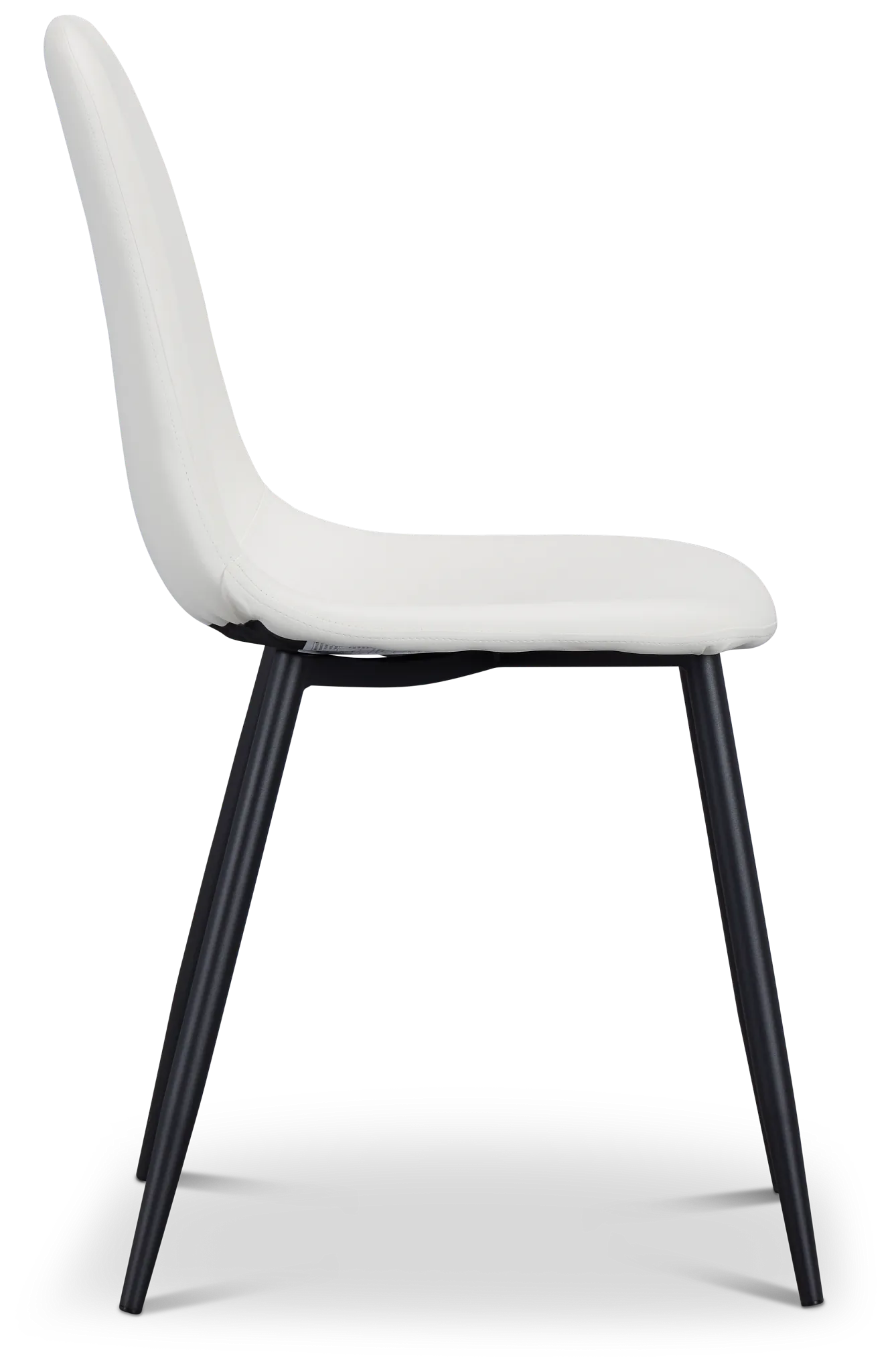 Havana White Micro Upholstered Side Chair W/ Black Legs