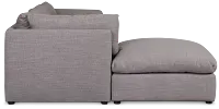 Serena Gray Fabric 4-piece Left Facing Bumper Sectional