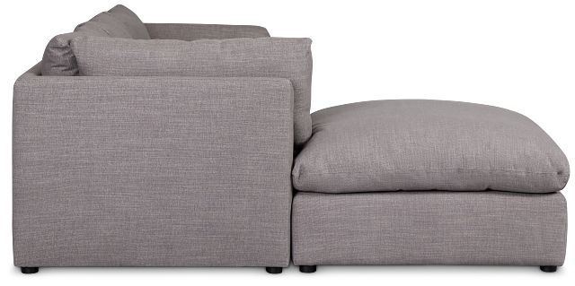 Serena Gray Fabric 4-piece Left Facing Bumper Sectional