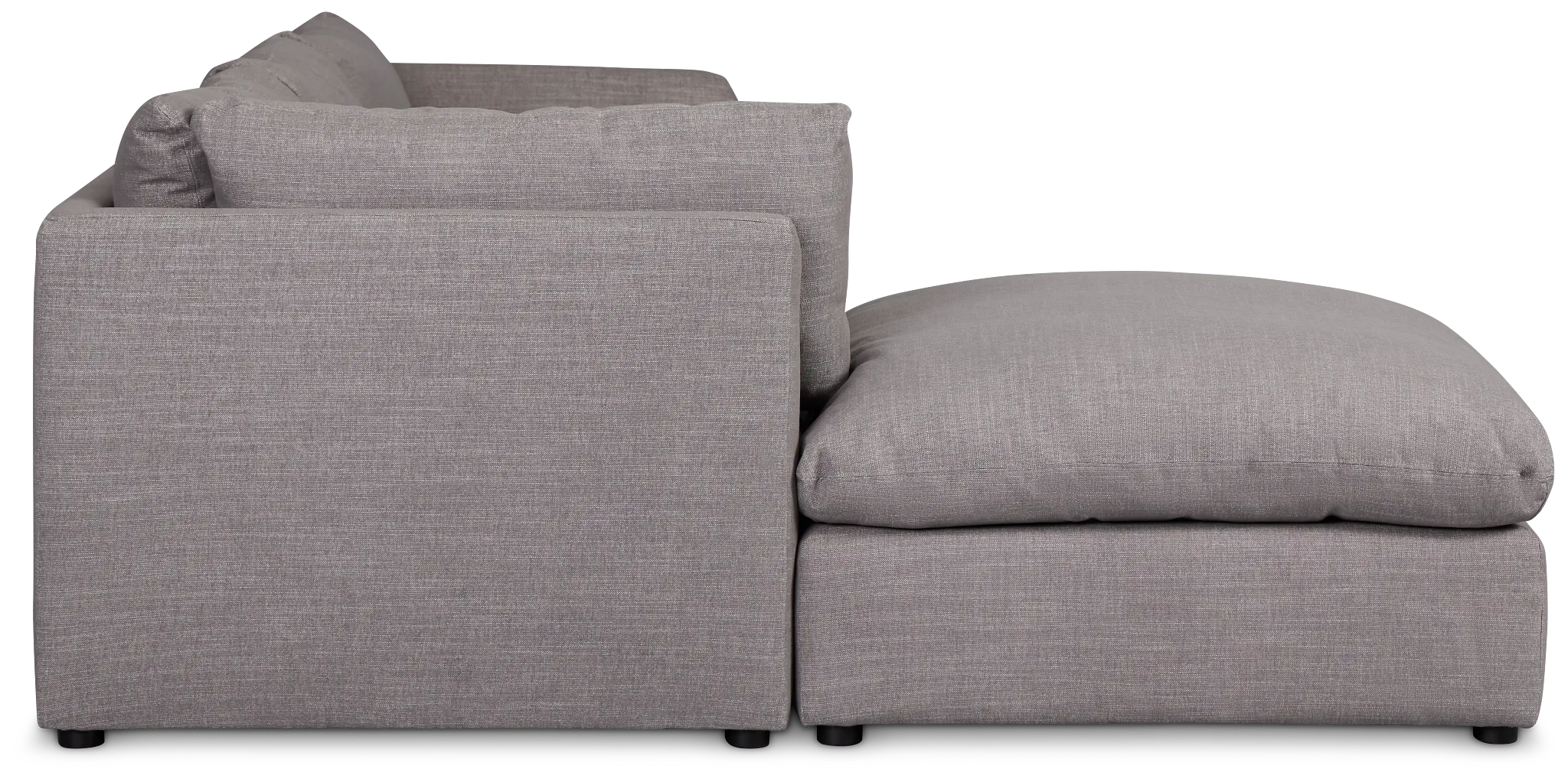 Serena Gray Fabric 4-piece Left Facing Bumper Sectional