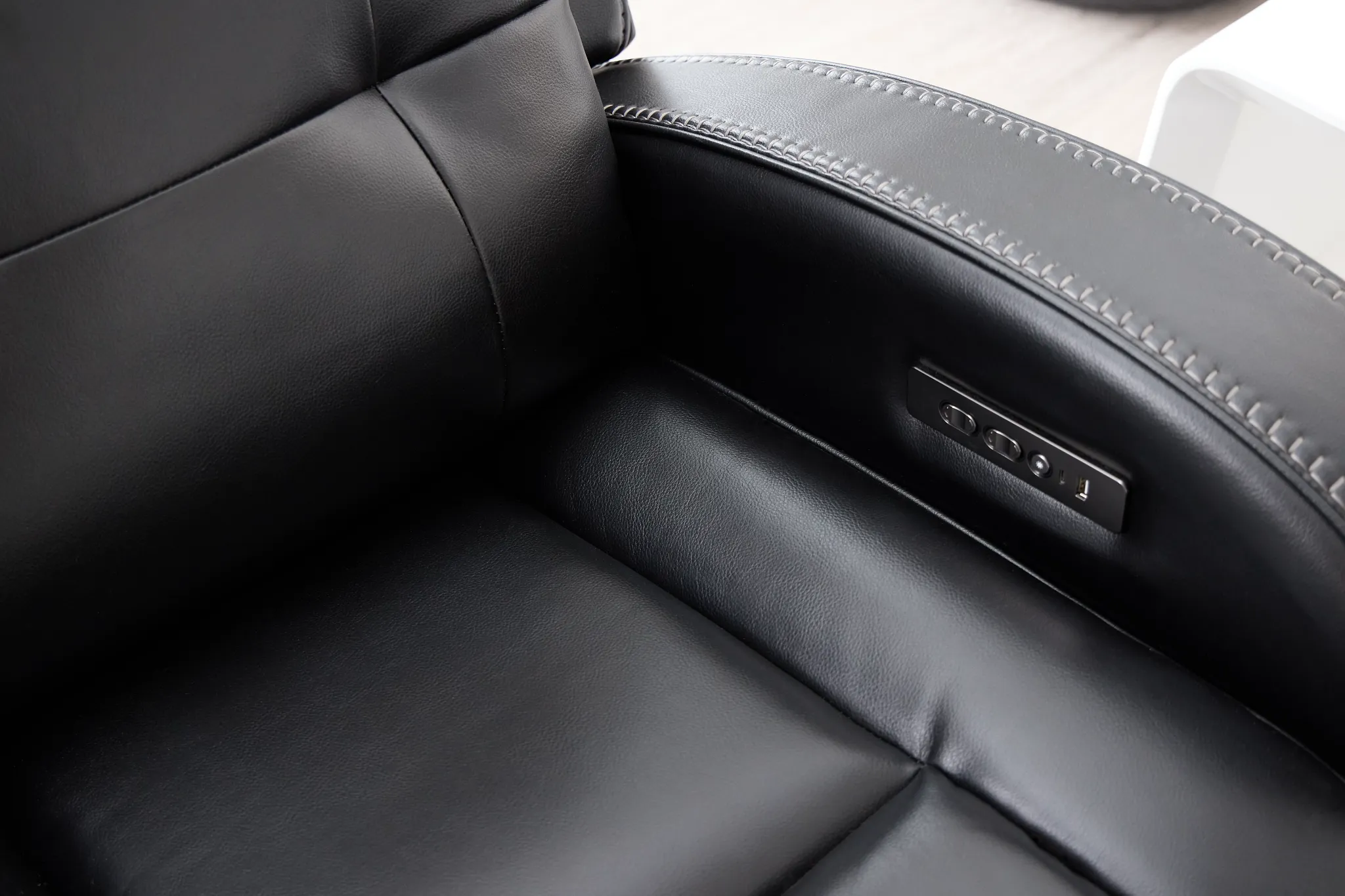 Omega Black Micro Power Reclining Sofa
