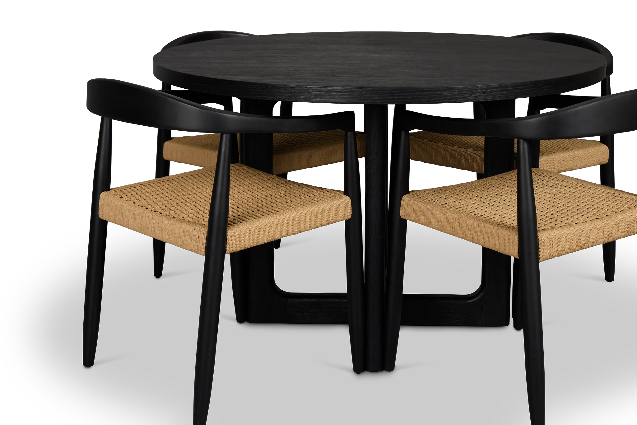 Santorini Black Round Table & 4 Curved Chairs Santorini Black Round Table & 4 Curved Chairs