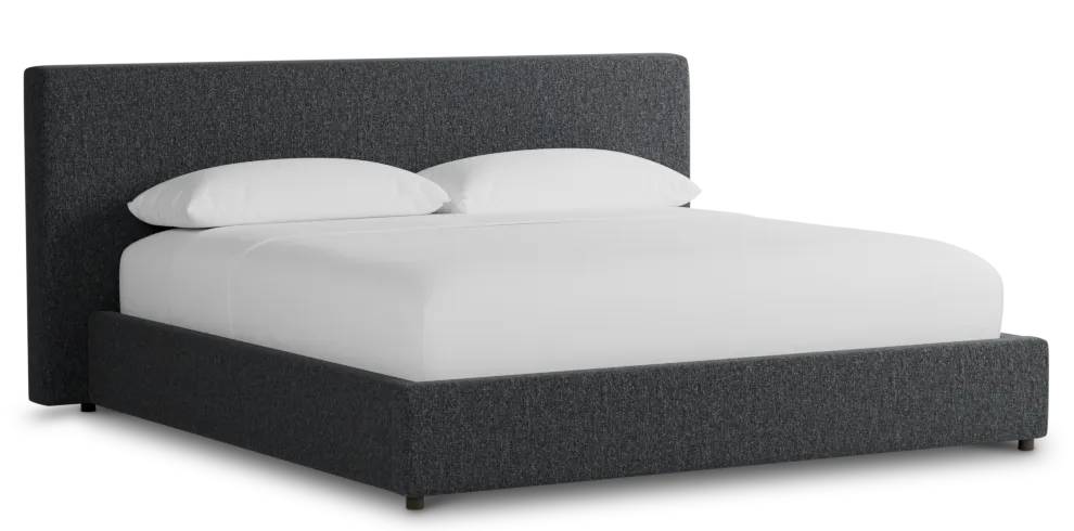 Grayton Delray Dark Gray 44" Upholstered Platform Bed
