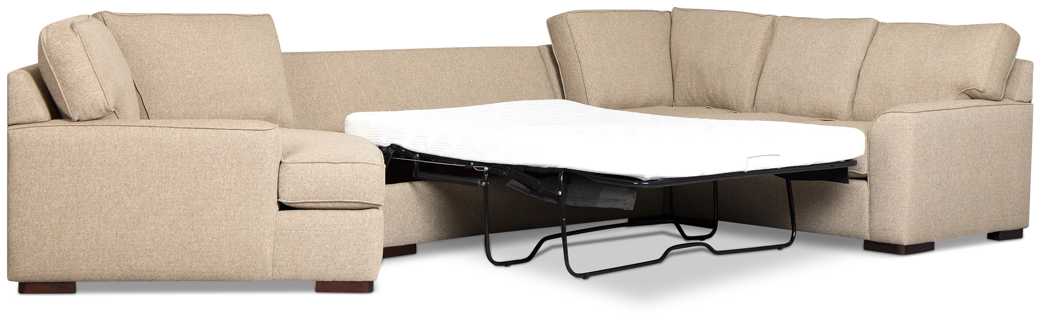 Sinclair Brown Fabric Left Cuddler Cooling Memory Foam Sectional