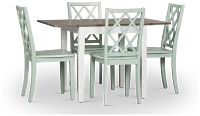 Edgartown Two-tone Rect Table & 4 Light Blue Wood Chairs