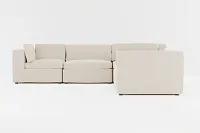 Destin Suave Beige Fabric 5-piece Modular Sectional