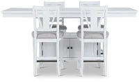 Heron Cove White High Table & 4 Barstools