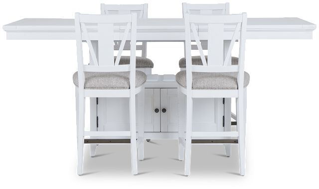 Heron Cove White High Table & 4 Barstools