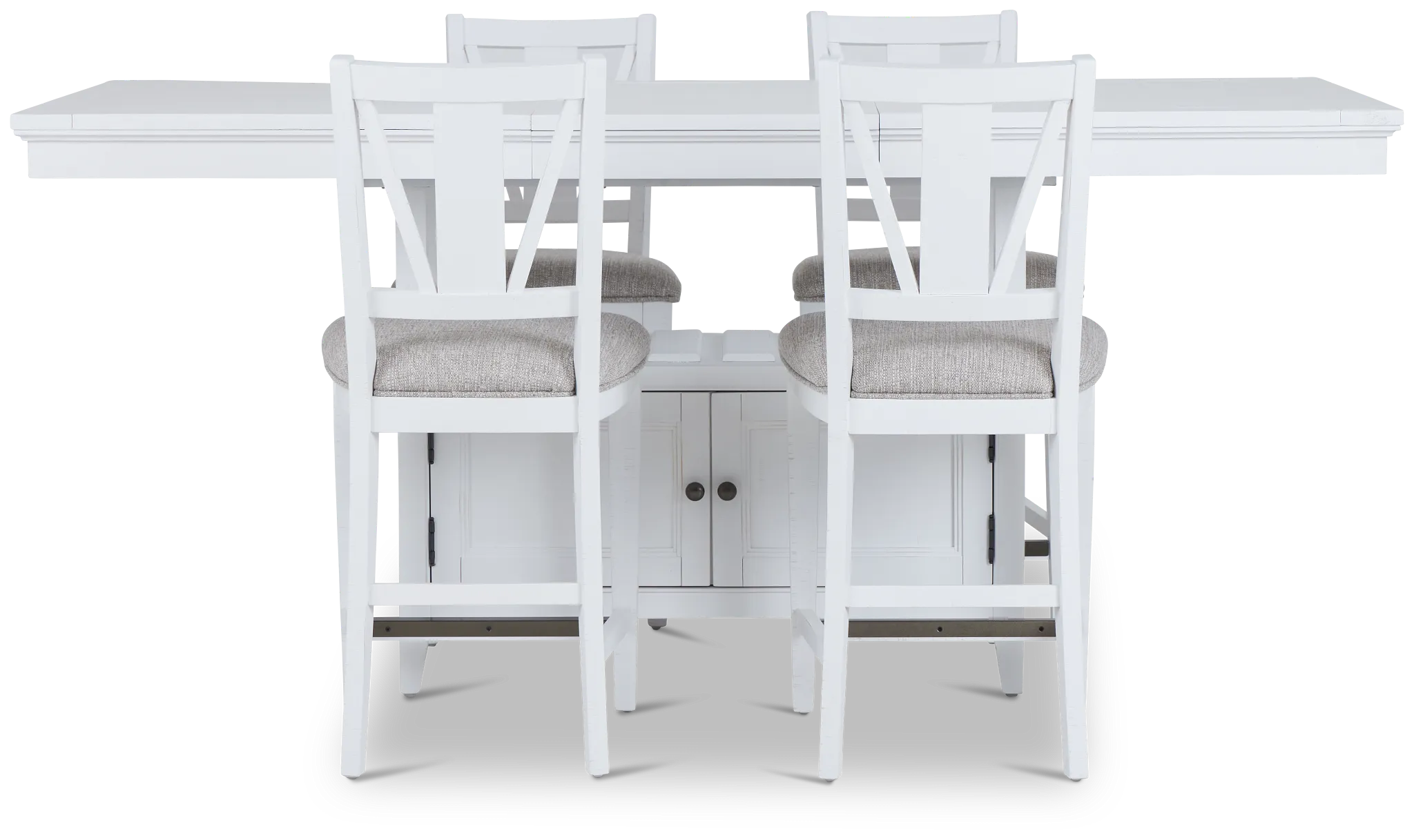 Heron Cove White High Table & 4 Barstools