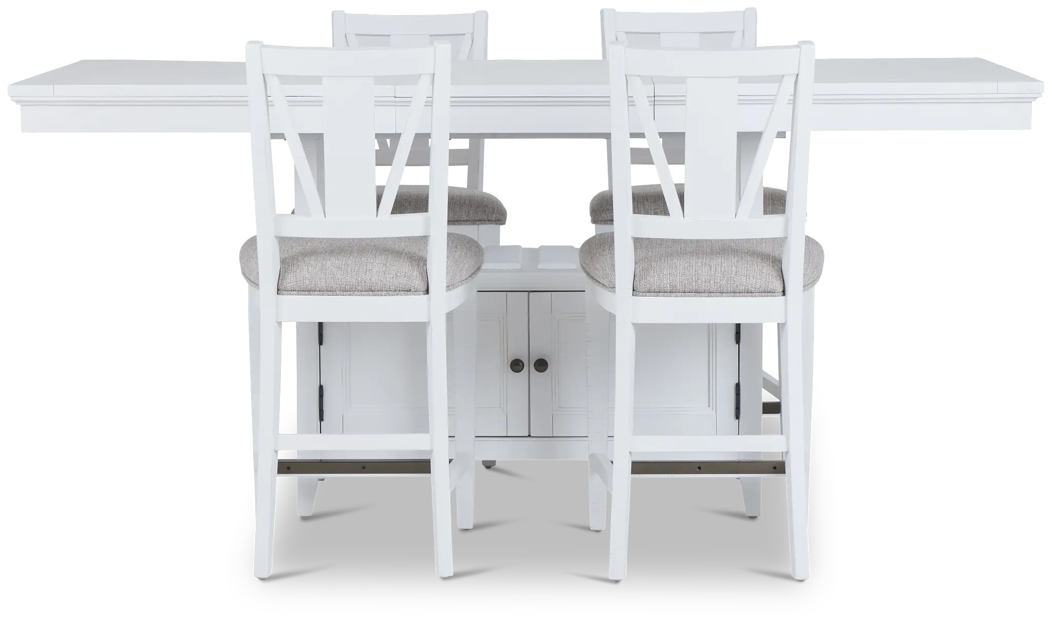 Heron Cove White High Table & 4 Barstools Heron Cove White High Table & 4 Barstools