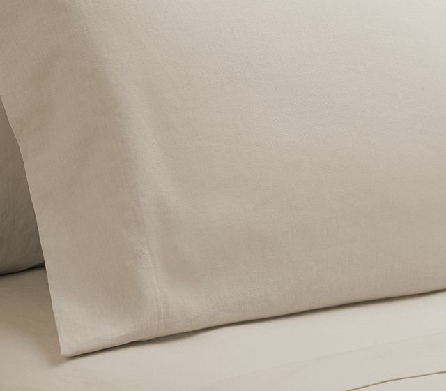 Rest & Renew Linen Blend Ivory Set Of 2 Pillowcases