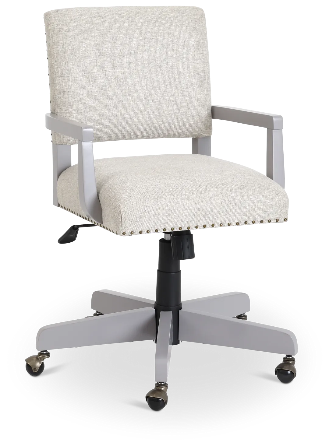 Newport Gray Wood Upholstered Desk Chair