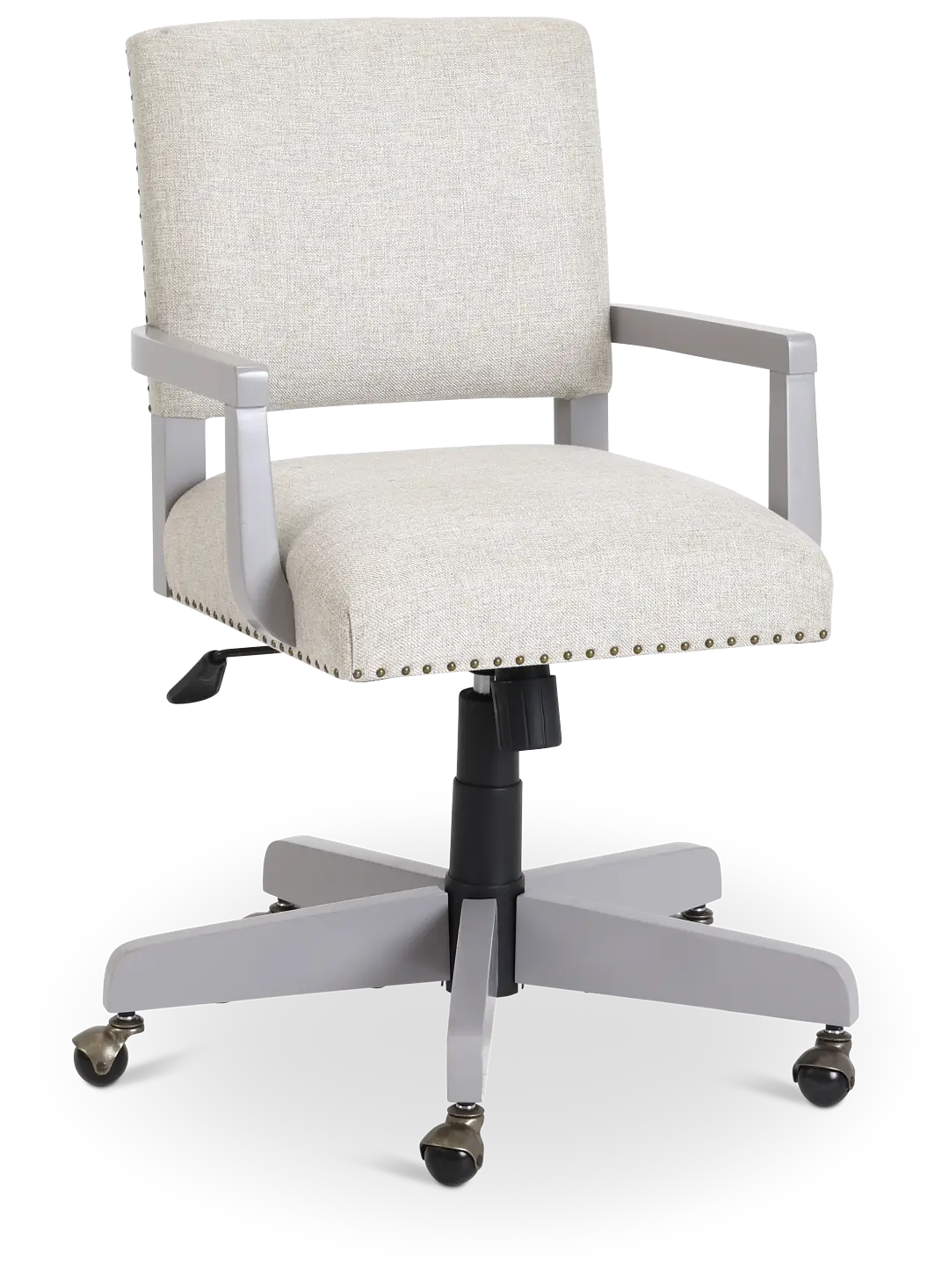 Newport Gray Wood Upholstered Desk Chair Newport Gray Wood Upholstered Desk Chair