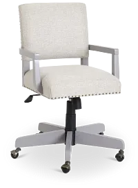 Newport Gray Wood Upholstered Desk Chair