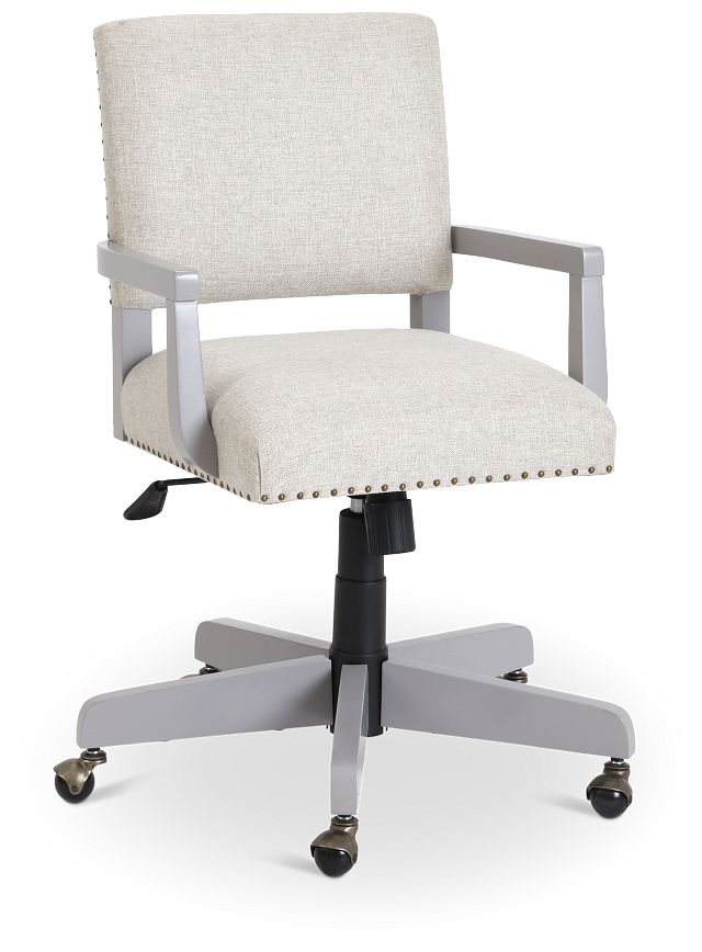 Newport Gray Wood Upholstered Desk Chair