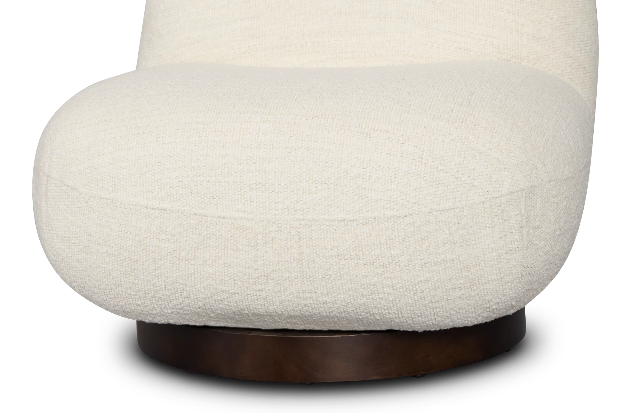 Aaliyah White Fabric Swivel Accent Chair