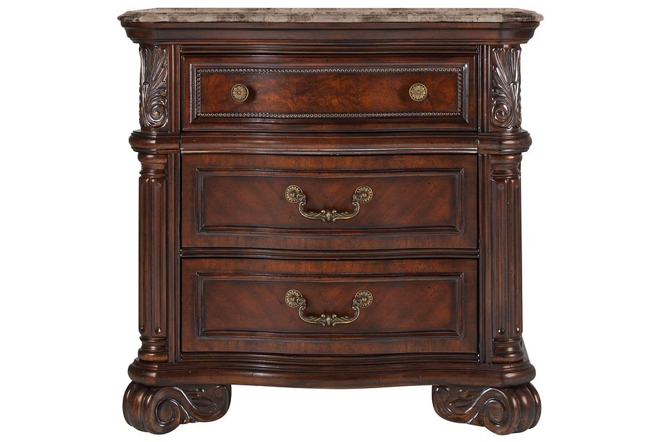 Regal Dark Tone Marble Nightstand Bedroom Nightstands City Furniture
