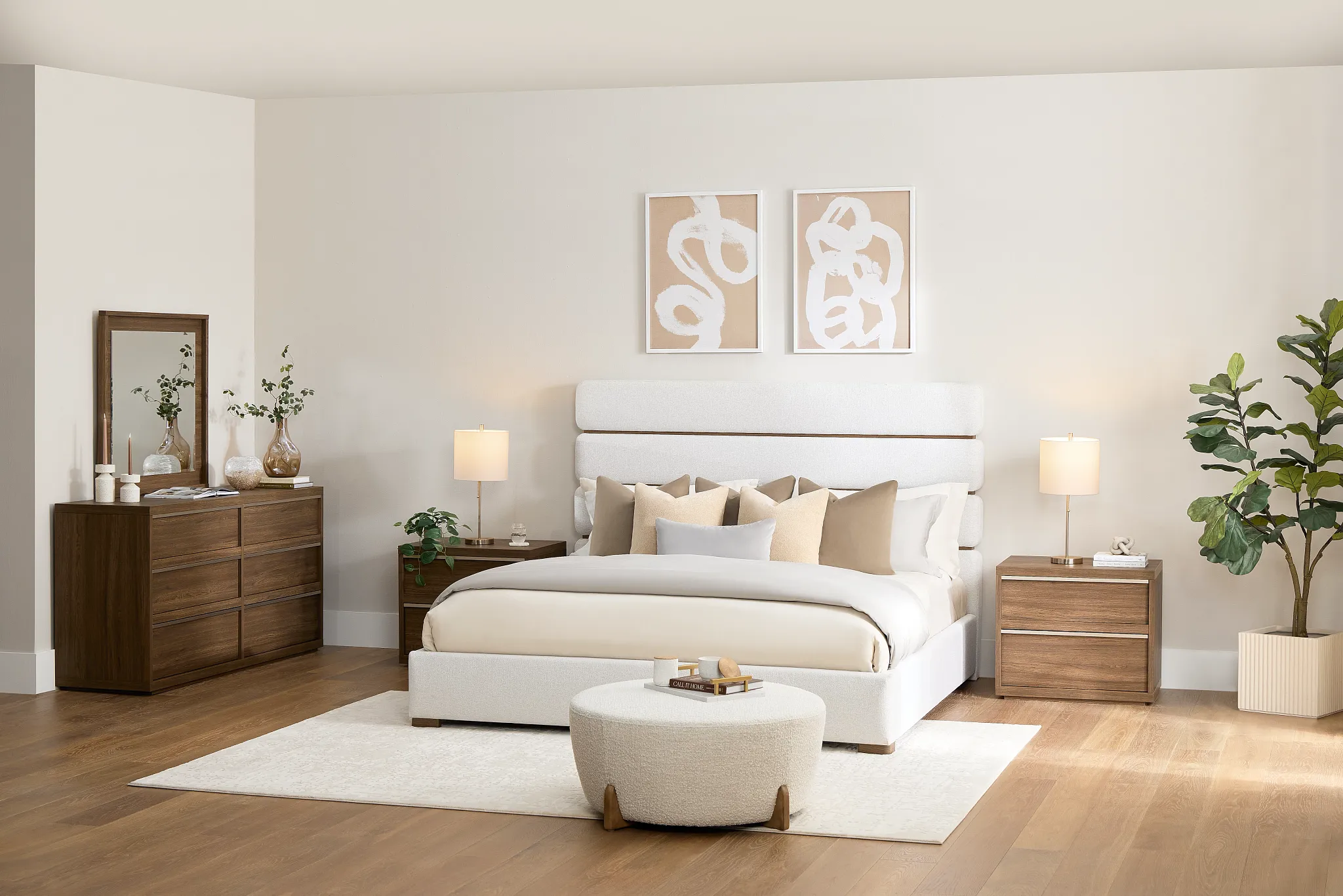 Capraia Dark Tone Panel Bed