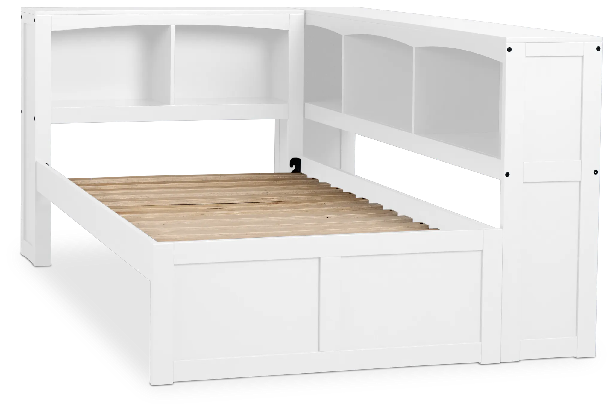 Charleston White Corner Bookcase Bed