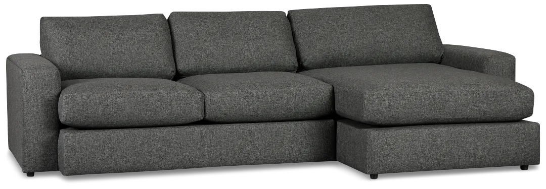 Brantley Dark Gray Fabric Right Chaise Sectional
