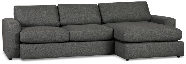 Brantley Dark Gray Fabric Right Chaise Sectional
