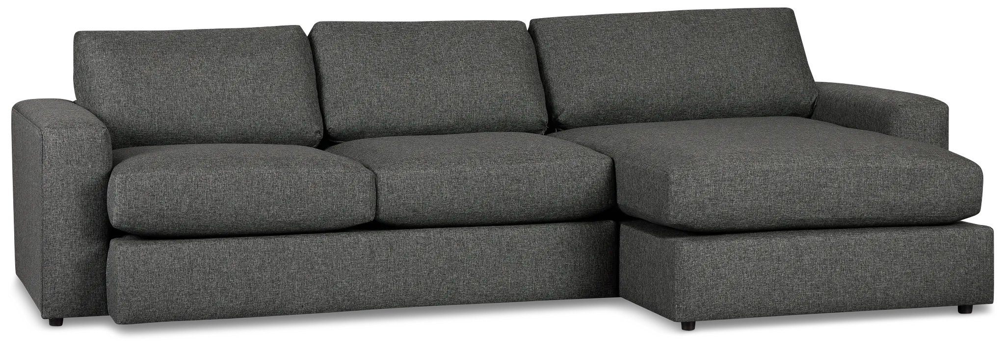 Brantley Dark Gray Fabric Right Chaise Sectional