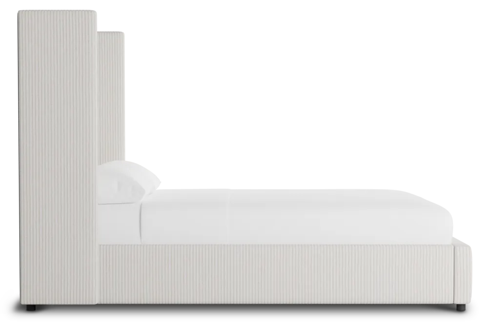 Captiva Lucy Light Beige 60" Upholstered Shelter Bed