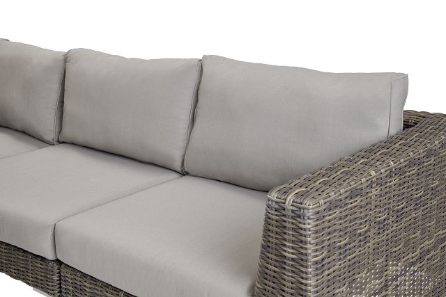 Tulum Gray Woven Two-arm Sectional