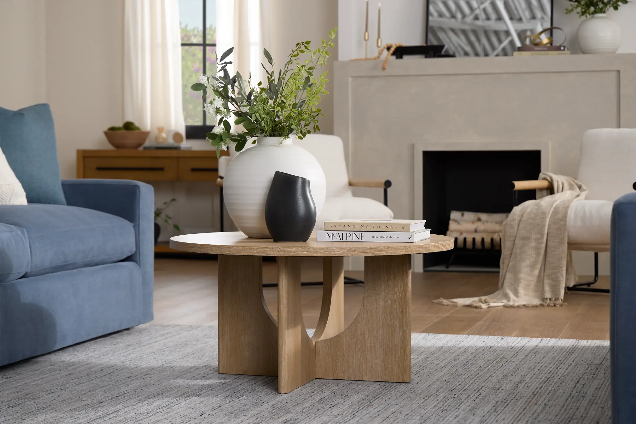 Lyndie Light Tone Round Coffee Table Lyndie Light Tone Round Coffee Table