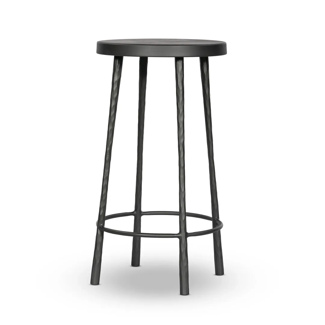 Four Hands Marty Dark Gray Metal 24" Barstool