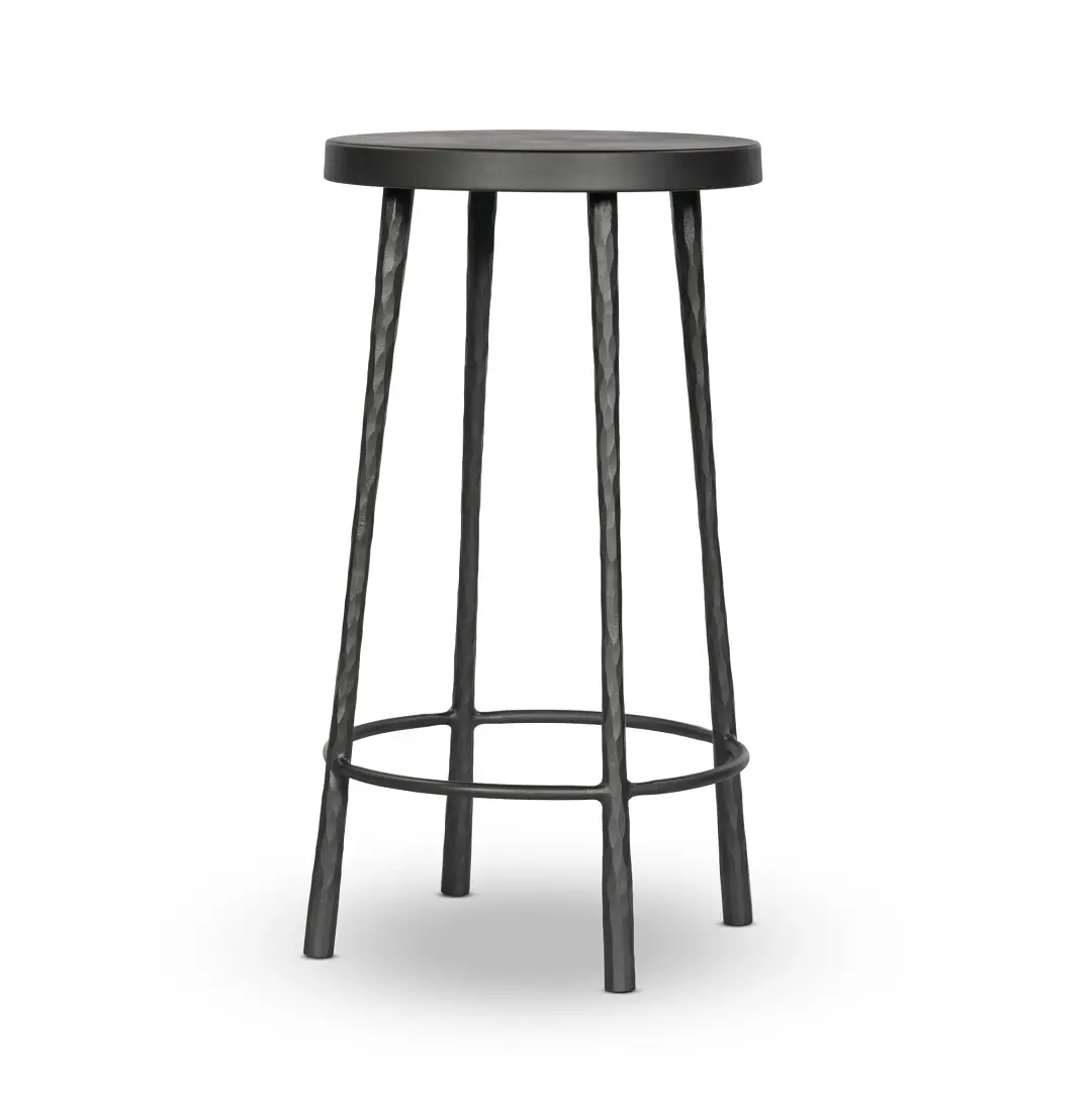 Four Hands Marty Dark Gray Metal 24" Barstool Four Hands Marty Dark Gray Metal 24" Barstool