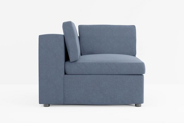 Destin Maguire Blue Fabric Corner Chair