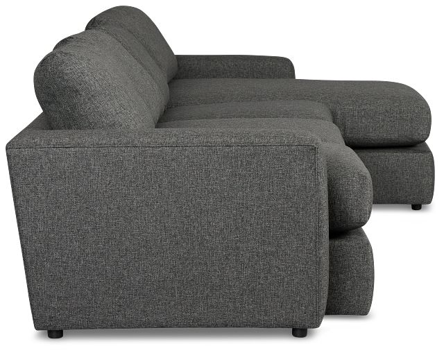 Brantley Dark Gray Fabric Small Right Chaise Sectional