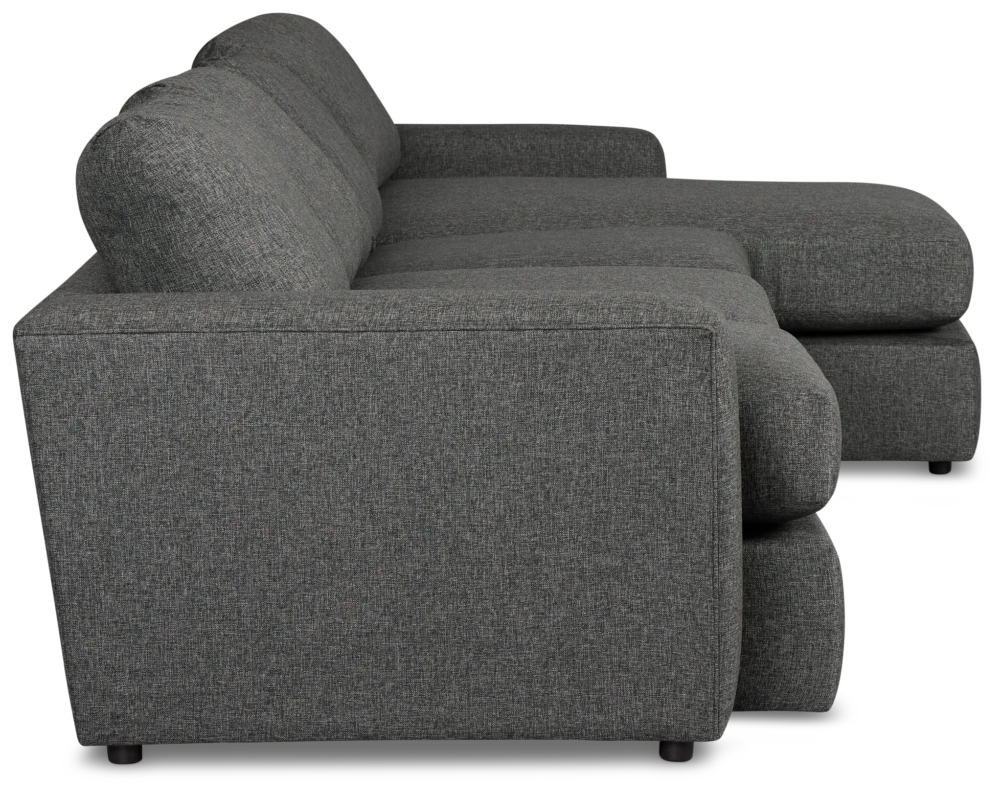 Brantley Dark Gray Fabric Small Right Chaise Sectional