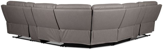 Colton Light Gray Micro Large Triple Power Reclining Two-arm Sectional