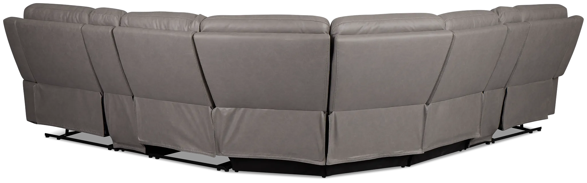 Colton Light Gray Micro Large Triple Power Reclining Two-arm Sectional