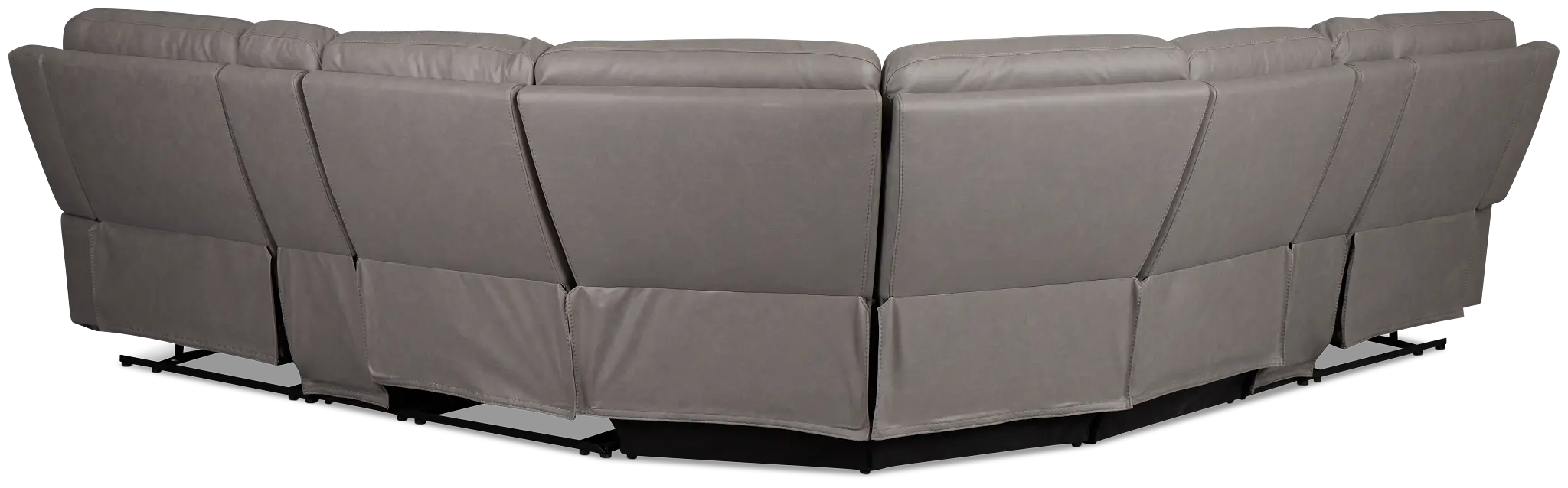 Colton Light Gray Micro Large Triple Power Reclining Two-arm Sectional Colton Light Gray Micro Large Triple Power Reclining Two-arm Sectional