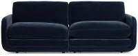 Jules Dark Blue Velvet 2 Piece Modular Sofa