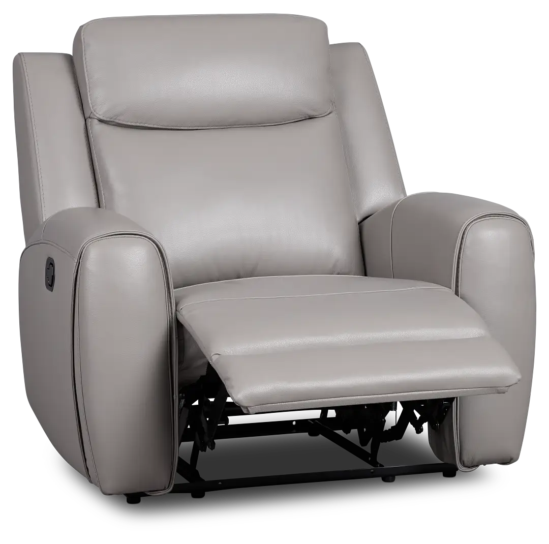 Walker Light Gray Lthr/vinyl Recliner Walker Light Gray Lthr/vinyl Recliner