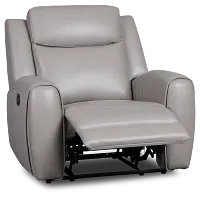 Walker Light Gray Lthr/vinyl Recliner