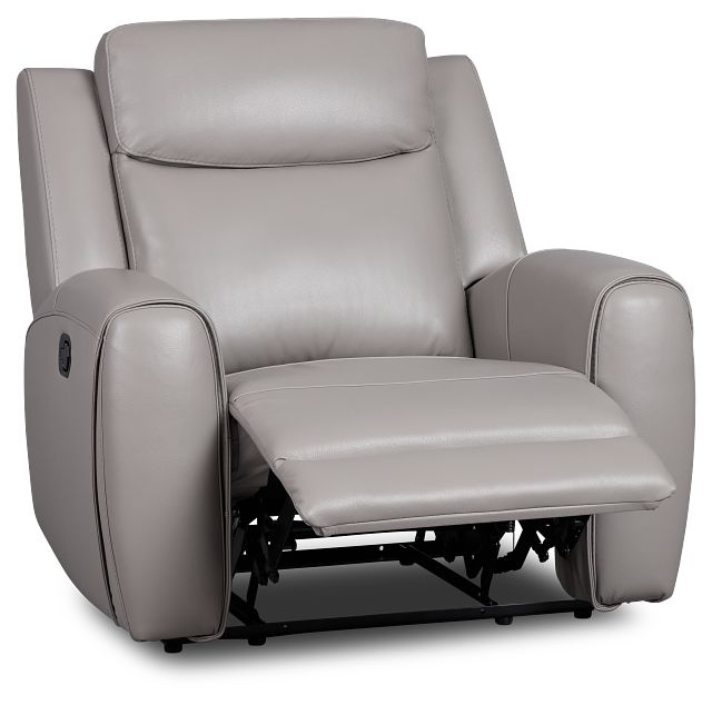Walker Light Gray Lthr/vinyl Recliner