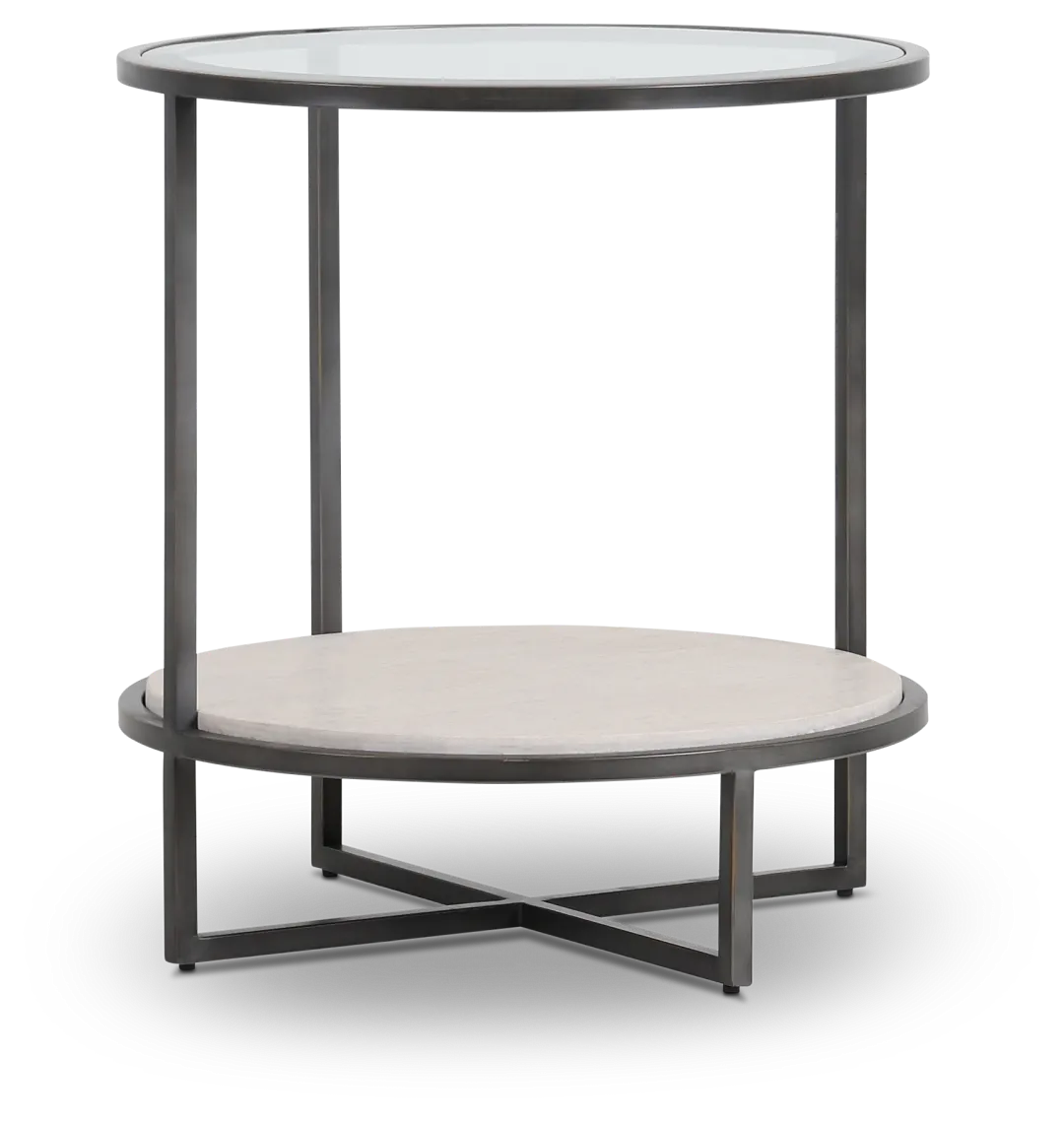Harlow Glass Chairside Table