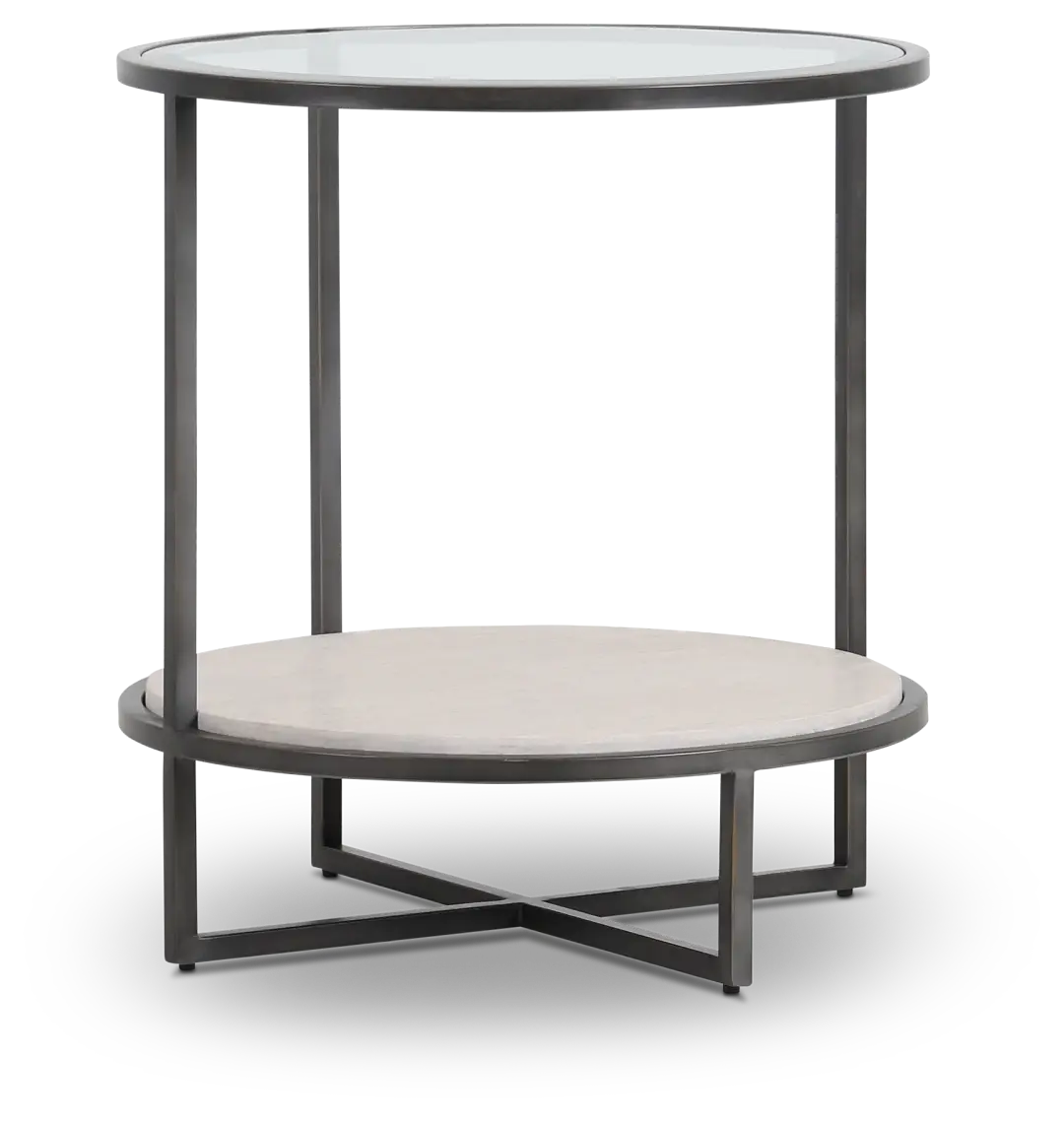 Harlow Glass Chairside Table Harlow Glass Chairside Table