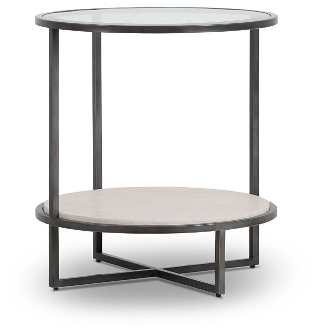 Harlow Glass Chairside Table