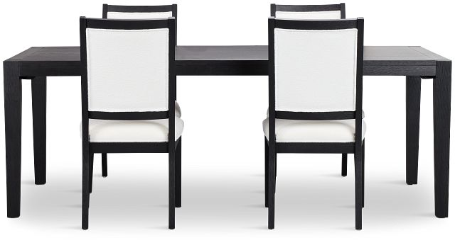 Alden Black Rect Table & 4 Chairs